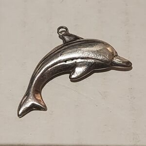 Vintage 90's Silver Dolphin Charm Pendant